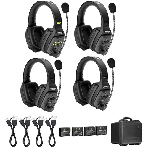 Saramonic WiTalk WT4D-1 Saramonic WiTalk-WT4D 4-Person Full-Duplex Wireless Intercom System with Dual-Ear Headsets (1.9 GHz)