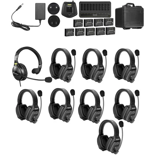 WITALK-WT9D-1 - Systec International Trading LLC Saramonic WiTalk-WT9D 9-Person Full-Duplex Wireless Intercom System with Dual-Ear Remote Headsets (1.9 GHz)