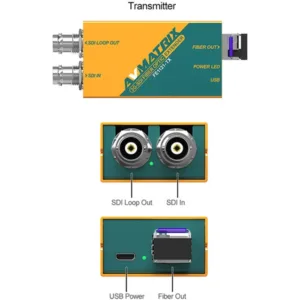 AVMATRIX 3G-SDI Fiber Optic Extender Transmitter & Receiver Set FE1121 - 3G